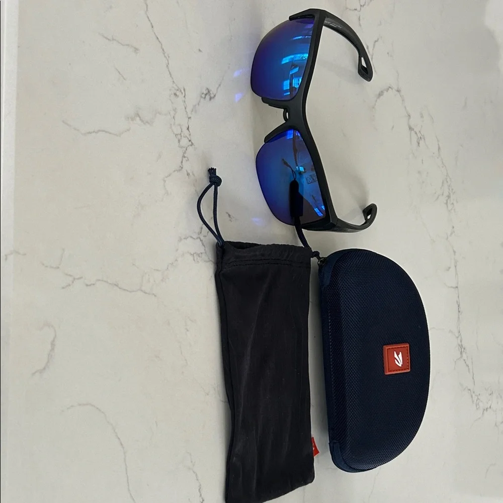 Like New Kaenon Arcata black frame sunglasses polarized blue mirror Oakley smith